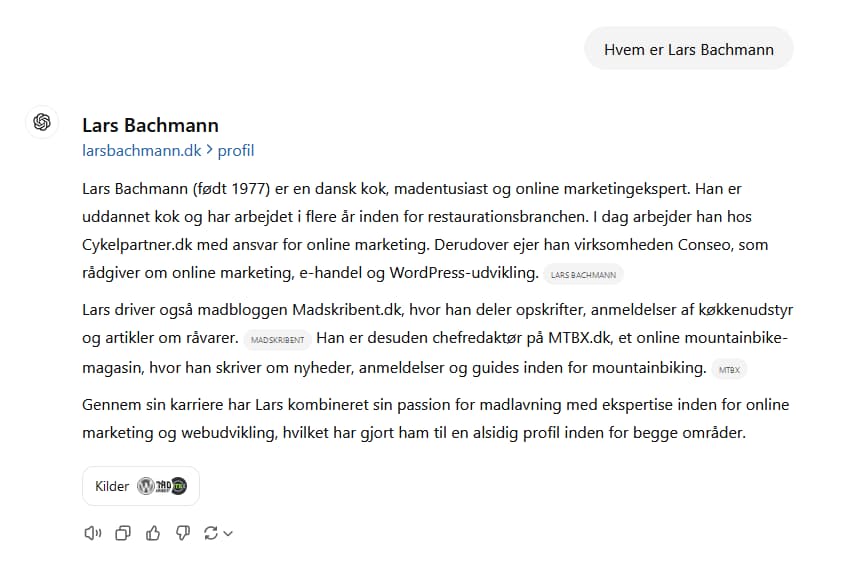 SearchGPT søgning: Lars Bachmann